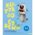 A képen a Kutya jó étrend című könyv látható a háttérben egy labrador.