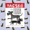 A képen a Tacskó és Dog című könyv látható a háttérben tacskókkal.