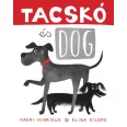 A képen a Tacskó és Dog című könyv látható a háttérben tacskókkal.