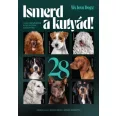 A képen az Ismerd a kutyád című könyv látható a háttérben két kutyával.