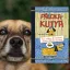 A képen a Pálcikakutya című könyv látható egy keverék kutyával a háttérben.