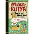 A képen a Pálcikakutya és a hot dog című könyv látható a háttérben kutyákkal és virslikkel.
