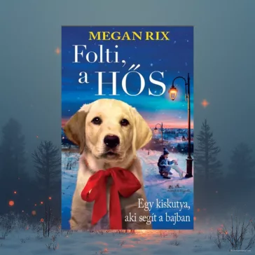 A képen a Folti a hős című könyv látható havas téli táj előtt.