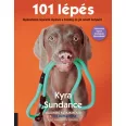 A képen a 101 lépés című könyv látható a háttérben egy vizsla.
