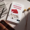 A képen a Karácsonyi kutyavásár című könyv látható a háttérben egy husky.