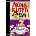 A képen a Pálcikakutya és a torta című könyv látható a háttérben tortával.