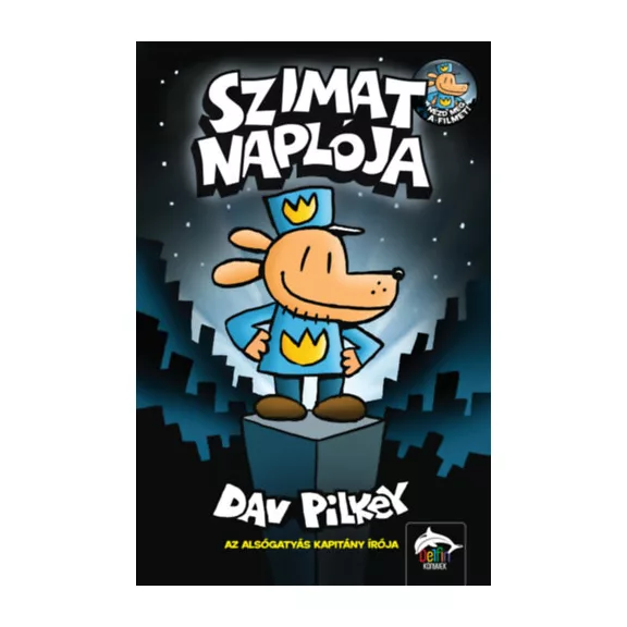 A képen a Szimat naplója című könyv látható egy várossal a háttérben.