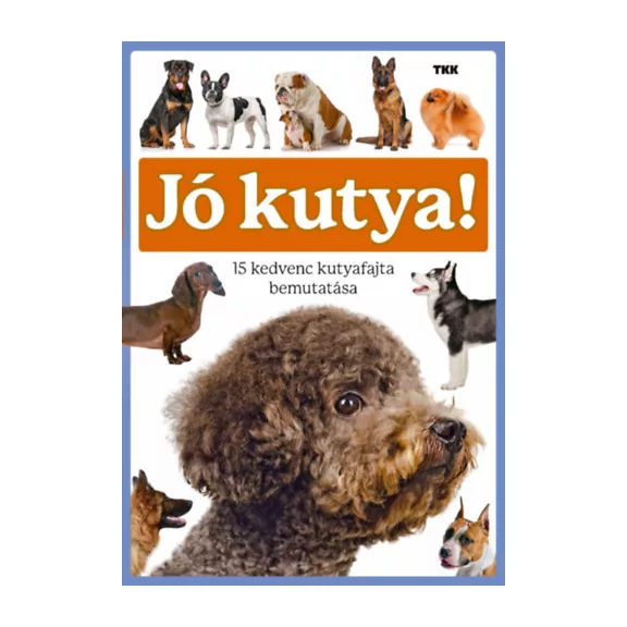 A képen a Jó kutya című könyv látható a háttérben egy malinois kölyök.