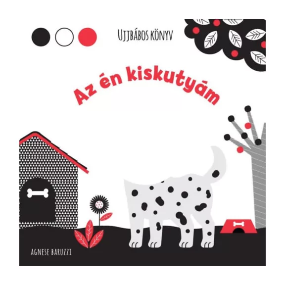 A képen Az én kiskutyám ujjbábos könyv című kiadvány látható a háttérben egy dalmata.
