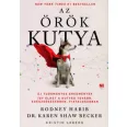 A képen Az örök kutya című könyv látható a háttérben egy huskyval.