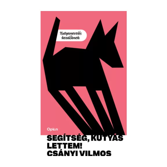 A képen a Segítség kutyás lettem című könyv látható a háttérben egy fehér kutyával.