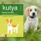A képen A kutya Kezelési útmutató című könyv látható a háttérben egy kutyával.