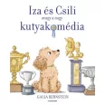 A képen az Iza és Csili - avagy a nagy kutyakomédia című könyv látható a háttérben egy uszkárral.