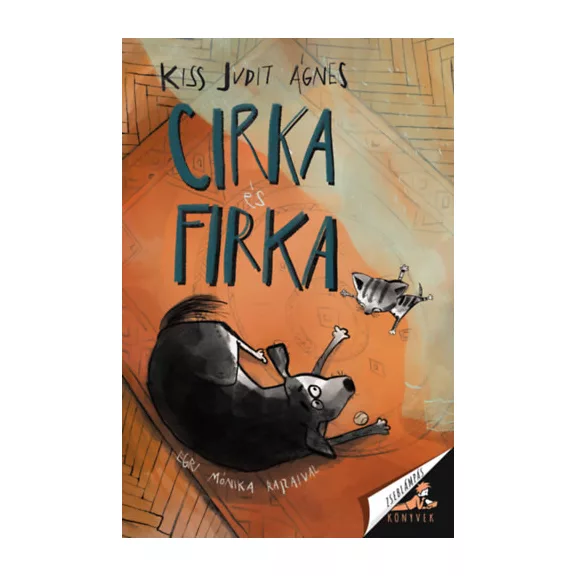 A képen a Cirka és Firka című könyv látható a háttérben két macska.