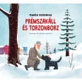 A képen a Prémszakáll és Torzonborz című könyv látható a háttérben egy fekete kutyával.