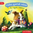 A képen a Halihó gyertek velem című könyv látható a háttérben két sétáló kutyával.