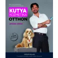 A képen a Kutyakozmetika otthon című könyv látható a háttérben egy kutyával a fürdőkádban.